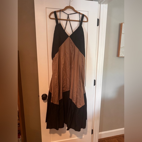 REISS Natalia Colorblock Cotton Maxi Dress size 14 - Picture 6 of 12
